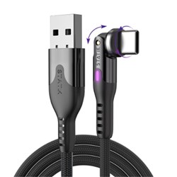 Statik PowerPivot USB-A To USB-C Cable 1 Metra Braided Black