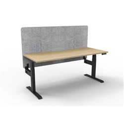 Rapidline Boost+ Single Sided Workstation + Grey Eco Screen 1200Wx750Dx620-1270mmH Oak/Blk