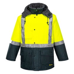Huski Hi-Vis Contrast Freezer Jacket 4XL Yellow And Forest Green