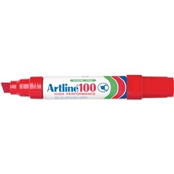 Artline 100 Jumbo Permanent Marker Chisel 12mm Red
