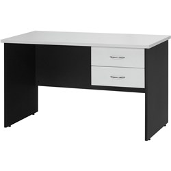 Logan Student Desk With Drawers 1200W x 600D x 730mmH White And Ironstone