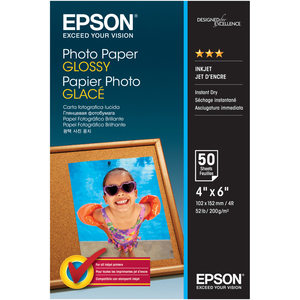 Epson Glossy Photo Paper 4x6 Inch 200gsm Pack of 50