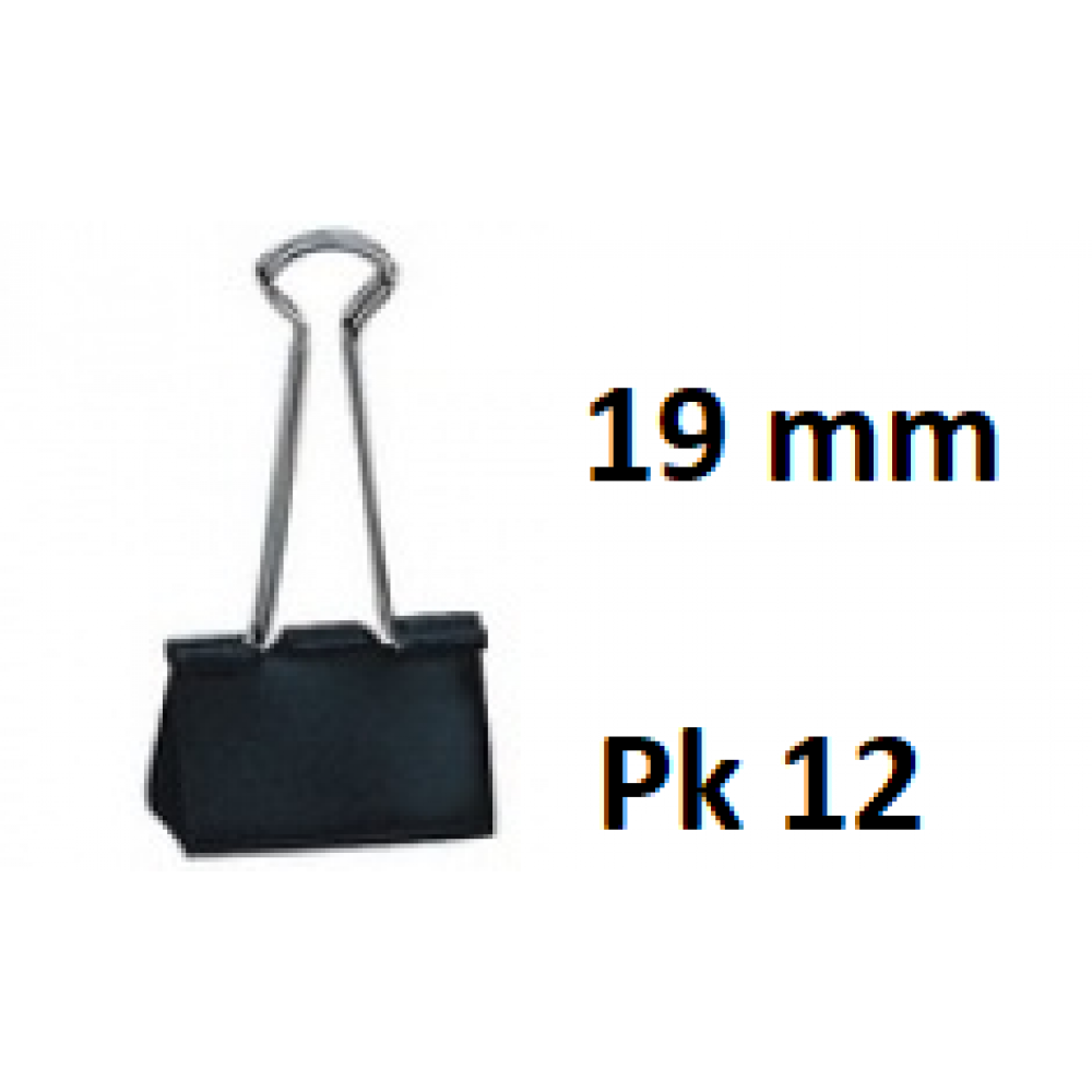 Premium Foldback Clips 19mm Pkt 12