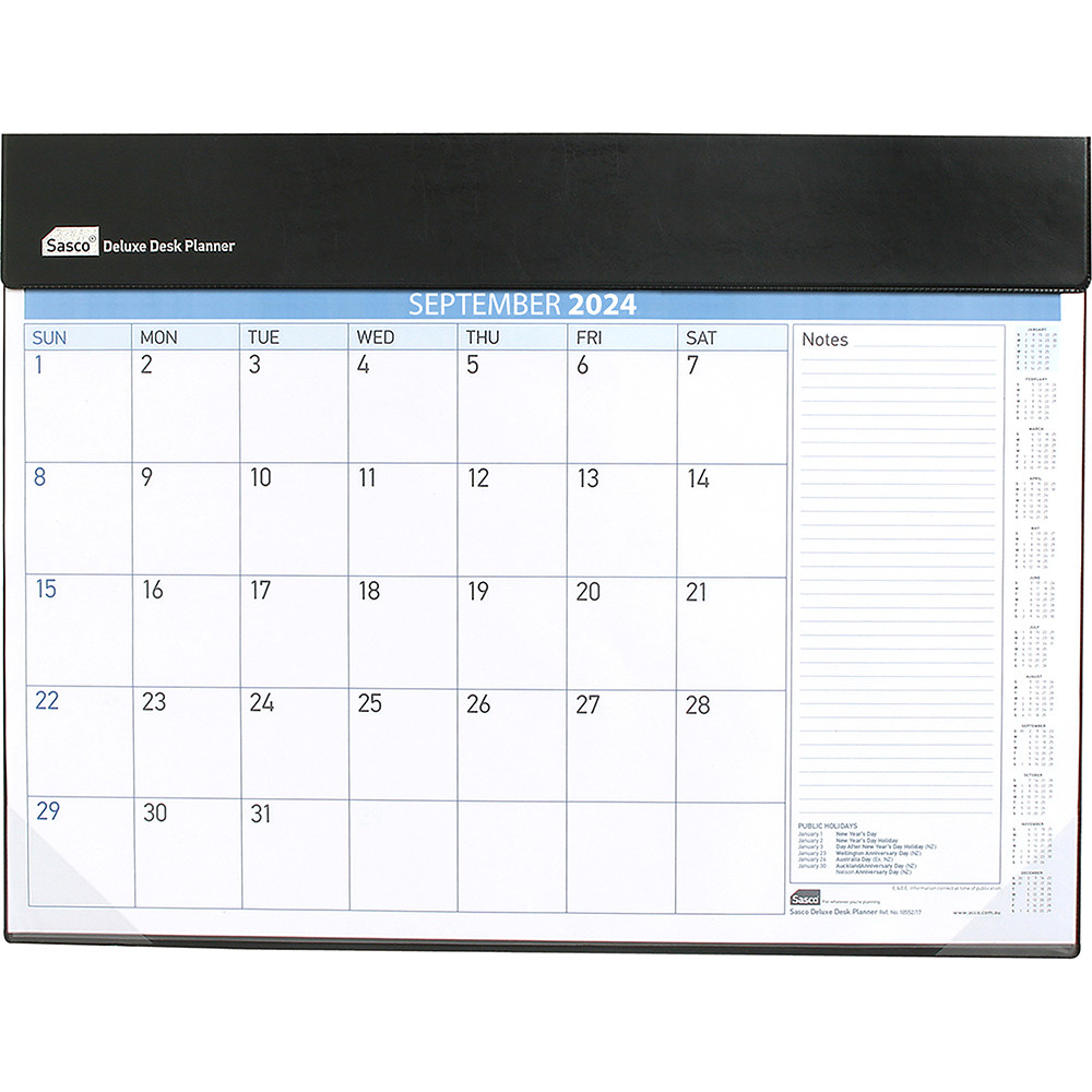 Sasco Deluxe Desk Planner 518 x 387mm Month To View White