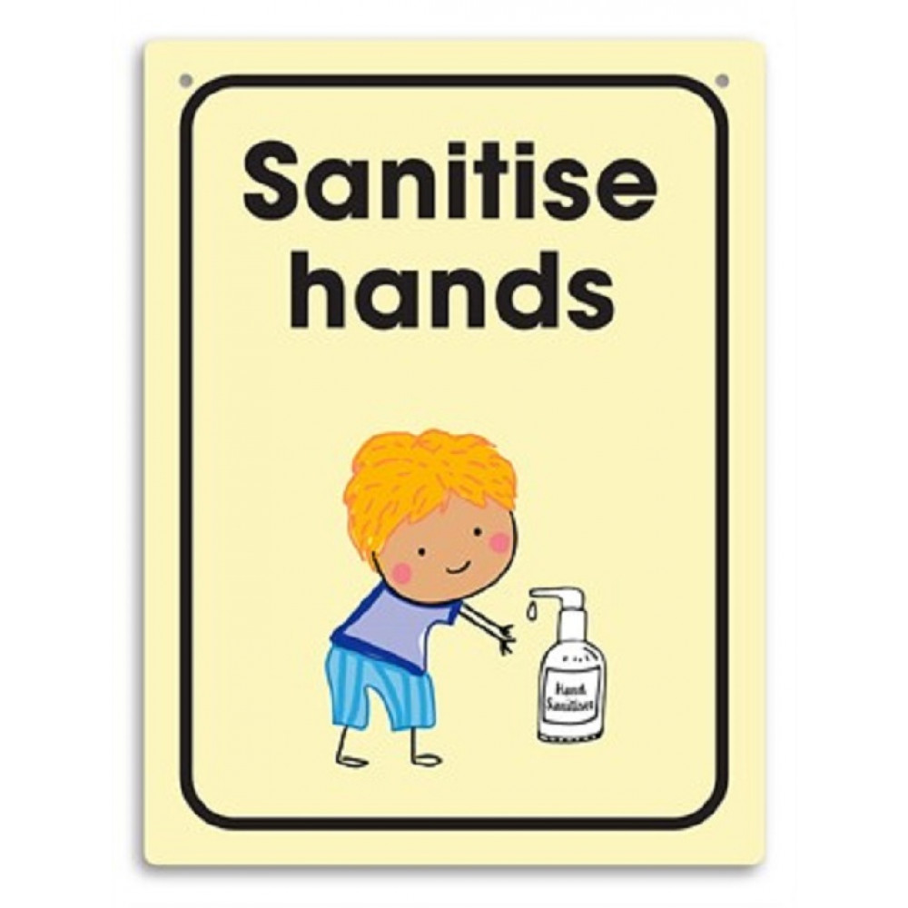 Durus Wall Sign "Sanitise Hands" 225x300mm