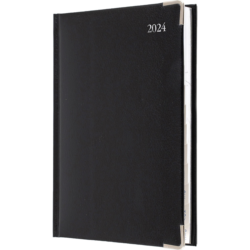 Debden Management Diary A5 Day To Page Bonded Leather Black