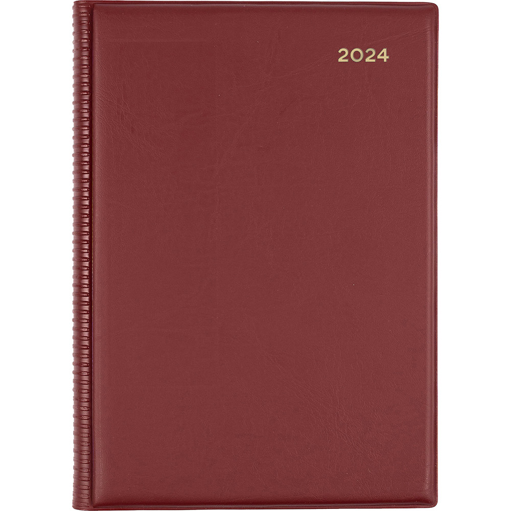 Collins Belmont Desk Diary A5 Week To View Burgundy