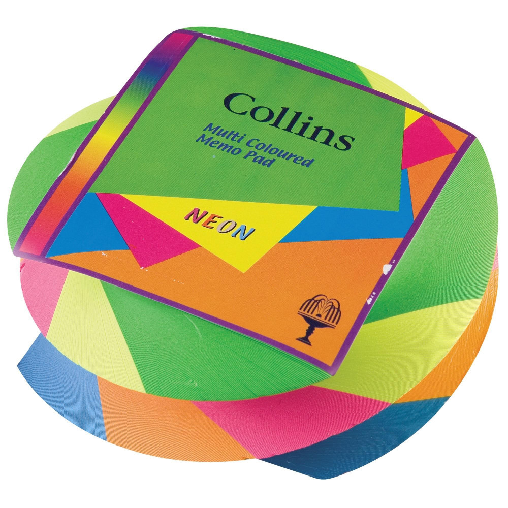 Collins Colour Block Memo Pad Neon Swirl 85x85 Assorted