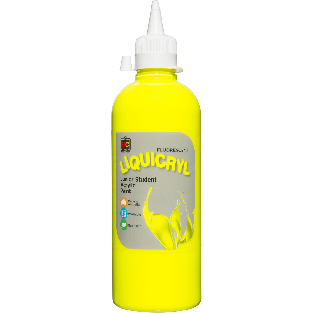 EC Liquicryl Paint 500ml Fluorescent Yellow