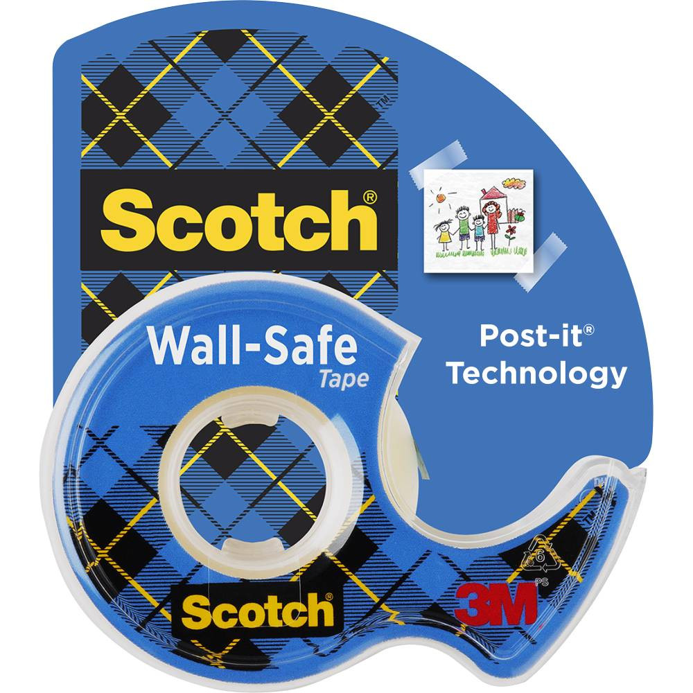 Scotch 183 Wall Safe Tape 19mmx16.5m With Dispenser