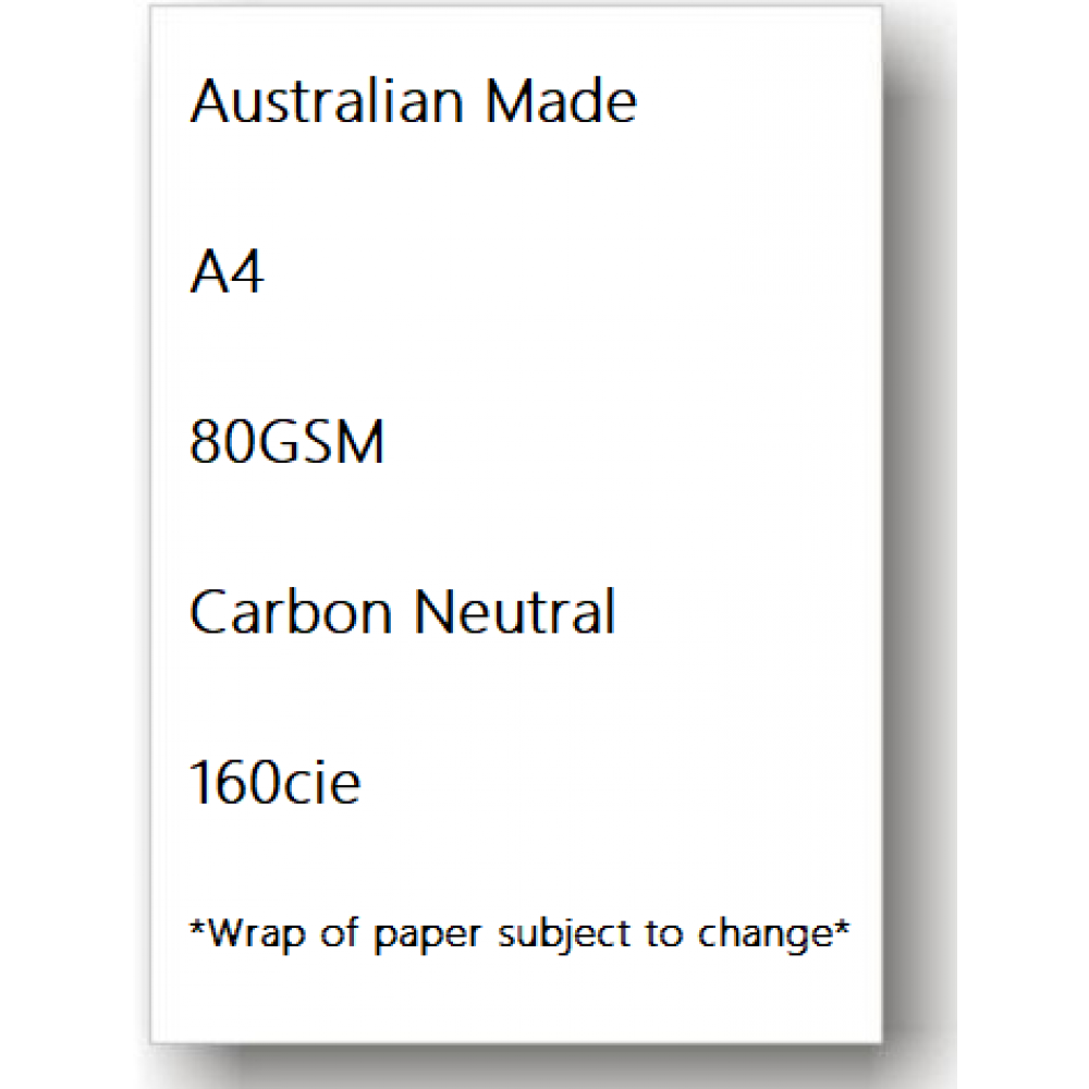 50 Ream Bundle - Copy Paper A4 80gsm  - Australian Made & Carbon Neutral 160cie