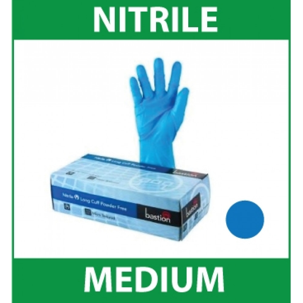 Gloves Handcare Blue Nitrile Medium Lalan 240mm - Powder Free