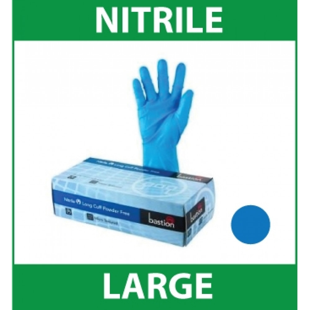 Gloves Handcare Blue Nitrile Large Lalan 240mm - Powder Free