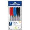Staedtler 430 Stick Ballpoint Pens Medium 1mm Assorted Pack of 6