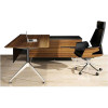 Novara Executive Desk Right Hand Return 2350W x 1850D x 750mmH Zebrano And Black