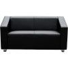 Cube Lounge 2 Seater 1430W x 720D x 880mmH Black Leather