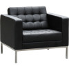 Como Lounge Single Seater 870W x 770D x 750mmH Black Leather