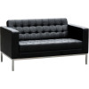 Como Lounge 2 Seater 1380W x 770D x 750mmH Black Leather