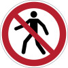 Durable Marking Sign Pedestrians Prohibited 430mm Red