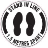 Brady Floor Marker Stop Stand In Line 1.5m Apart 440mm Diameter Black/White