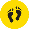 Brady Floor Marker Stand Here Footprints Pictogram Yellow/Black D300mm