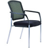 Buro Lindis 4 Leg Chair With Arms Black Fabric Seat Mesh Back