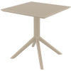 Sky 70 Hospitality Cafe Table Indoor Outdoor Use 700W x 700D x 740mmH Polypropylene Taupe