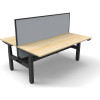 Rapidline BOOST+ Back To Back Workstation+Screen+Cable Tray 2 Person 1800mmW Oak/Black