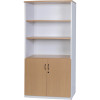 Logan Stationery Cupboard Half Door 900W x 450D x 1800mmH White And Oak
