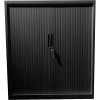 Steelco Tambour Door Cupboard Includes 2 Shelves 900W x 463D x 1015mmH Black Satin