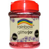 Rainbow Glitter Jar Red 250G