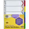 Marbig Plastic Indices & Dividers A4 Reinforced 5 Tab Multi Colour