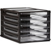 Esselte Desktop Filing Drawers 5 Clear Drawers Black Shell