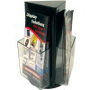 Deflecto Brochure Holder DL Counter Top Rotating Black