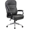 Titan Executive Medium Back  Chair With Arms  Black PU Back And Leather Seat