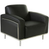Sienna Lounge Single Seater 595W x 530D x 795mmH Chrome Frame Black PU Upholstery