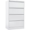 Rapidline Go Lateral Filing Cabinet 4 Drawer 900W x 473D x 1321mmH White