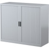 Steelco Tambour Door Cupboard Includes 2 Shelves 1200W x 463D x 1015mmH Silver Grey