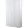 Steelco Tambour Door Cupboard Includes 5 Shelves 1200W x 463D x 2000mmH White Satin