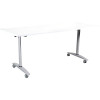 Summit Flip Top Table 1500W x 750D x 745mmH White Top Silver Frame