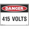 Brady Danger Sign 415 Volts 600W x 450mmH Metal White/Red/Black