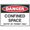 Brady Danger Sign Confined Space Entry By Permit 600x450mm Metal