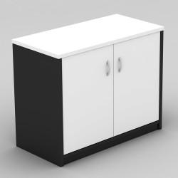 OM Stationery Cupboard 900W x 450D x 720mmH 1 Shelf White And Charcoal