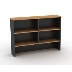 OM Overhead Hutch 1350W x 325D x 1080mmH Beech And Charcoal