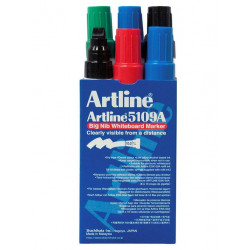 Artline 5109A Whiteboard Markers Large Chisel 10mm  Box 6 Assorted