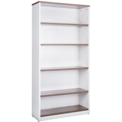 OM Premier Bookcase  900W x 320D x 1800mmH 4 Shelf Casnan And White