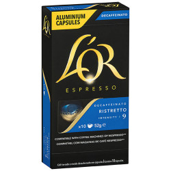 L'OR Espresso Coffee Capsules Decaffeinated Ristretto Box Of 100