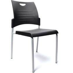 Buro Pronto 4 Leg Stacker Chair Black Polypropylene Seat And Back