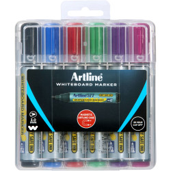 Artline 577 Whiteboard Markers Bullet 3mm Assorted Colours Hard Case Pack Of 6