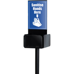 Deflecto Hand Sanitiser Stand Single Side Display A4 Black